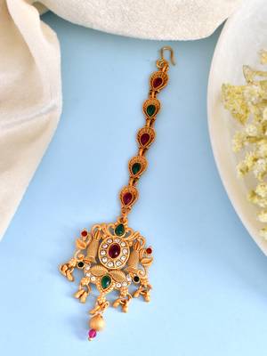 South indian multi stone maang tikka 1