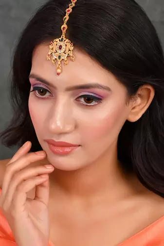 South indian multi stone maang tikka