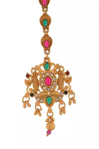 South indian multi stone maang tikka