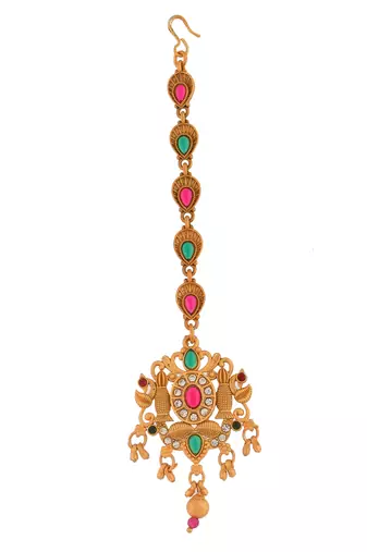 South indian multi stone maang tikka