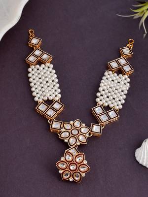 Kundan layered borla sheeshphool matha patti 1