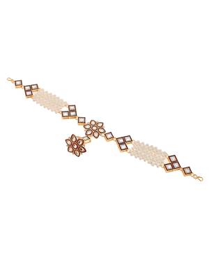 Kundan layered borla sheeshphool matha patti 4