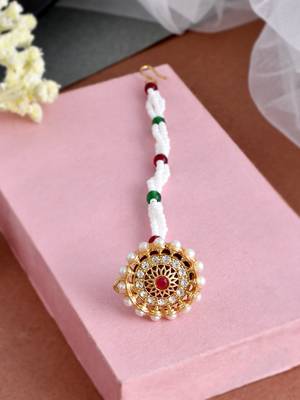 Gold plated pearl ethnic borla 1