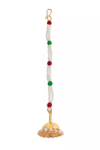 Gold plated pearl ethnic borla