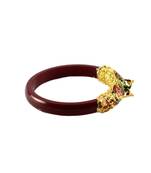 Extra Large Size Brass And Acrylic Bangle Color Maroon