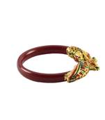 Extra Large Size Brass And Acrylic Bangle Color Maroon