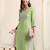 Pista green, white rayon sequins embroidery, plain pattern kurta for women
