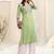 Pista green, white rayon sequins embroidery, plain pattern kurta for women