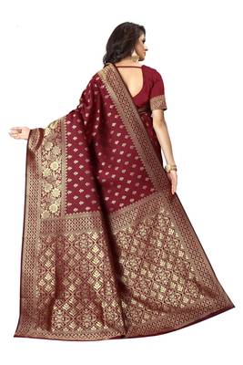 Banarasi Silk Zari Maroon Saree 3