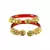 Extra Large Size Brass And Acrylic Bangle Color Red