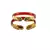 Extra Large Size Brass And Acrylic Bangle Color Red