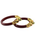 Extra Large Size Brass And Acrylic Bangle Color Maroon