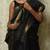 Black Raw Silk Saree With Blouse Piece