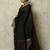 Black Raw Silk Saree With Blouse Piece