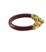 Extra Large Size Brass And Acrylic Bangle Color Maroon