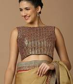 SALWAR STUDIO Women's Multicolor Embellished Saree Blouse