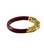 Extra Large Size Brass And Acrylic Bangle Color Maroon