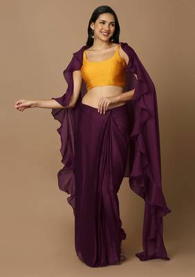 Mustard Silk Plain Readymade Blouse 6