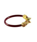 Extra Large Size Brass And Acrylic Bangle Color Maroon