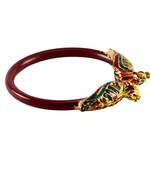 Extra Large Size Brass And Acrylic Bangle Color Maroon