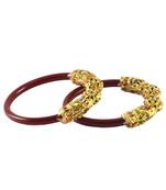 Extra Large Size Brass And Acrylic Bangle Color Maroon