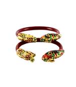 Extra Large Size Brass And Acrylic Bangle Color Maroon