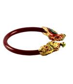 Extra Large Size Brass And Acrylic Bangle Color Maroon