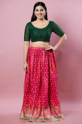 SALWAR STUDIO Women's Dark Green Embroidered Saree Blouse 6