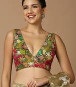 Multicolor Silk Woven Work Blouse