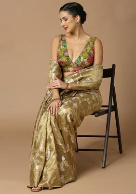 Multicolor Silk Woven Work Blouse 7