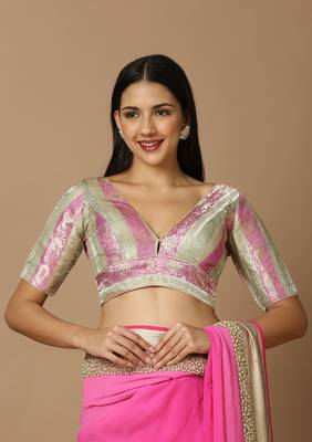 Multicolor Brocade Ready Made Blouse 1