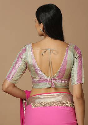 Multicolor Brocade Ready Made Blouse 4