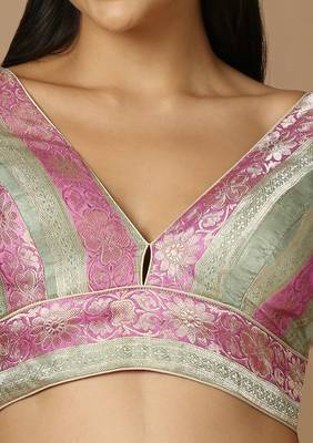 Multicolor Brocade Ready Made Blouse 5
