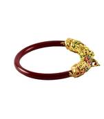 Extra Large Size Brass And Acrylic Bangle Color Maroon