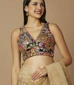 Multicolor Polyester Embroidered Readymade Blouse