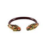 Extra Large Size Brass And Acrylic Bangle Color Maroon