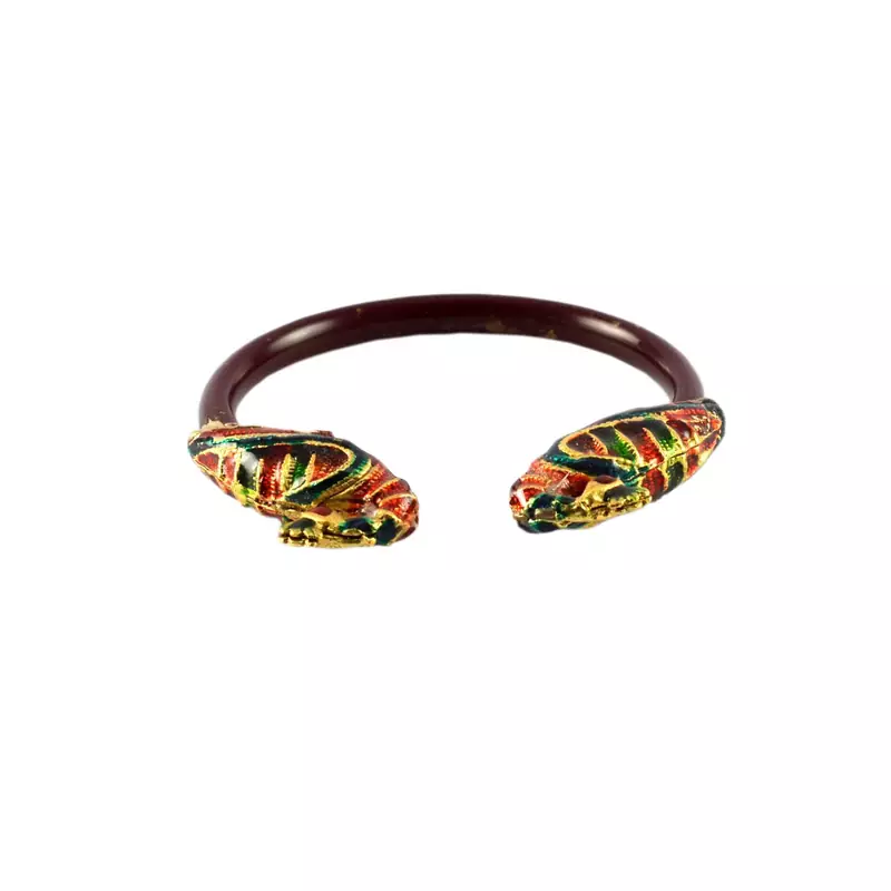 Extra Large Size Brass And Acrylic Bangle Color Maroon