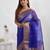 Blue Matka Pure Silk Saree With Blouse Piece