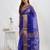 Blue Matka Pure Silk Saree With Blouse Piece