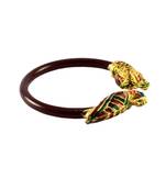 Extra Large Size Brass And Acrylic Bangle Color Maroon