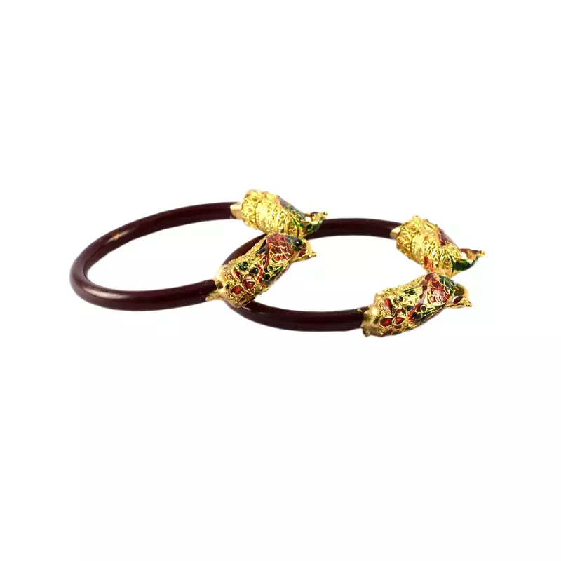 Extra Large Size Brass And Acrylic Bangle Color Maroon