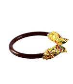 Extra Large Size Brass And Acrylic Bangle Color Maroon
