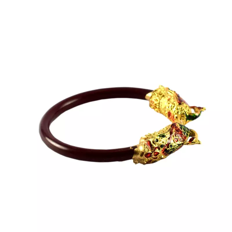 Extra Large Size Brass And Acrylic Bangle Color Maroon