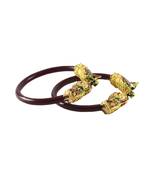 Extra Large Size Brass And Acrylic Bangle Color Maroon