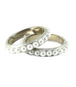 Extra Large Size Brass And Acrylic Bangle Color White