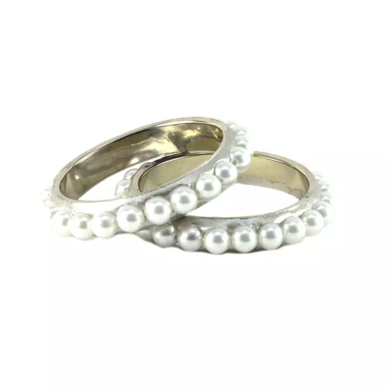 Extra Large Size Brass And Acrylic Bangle Color White