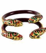 Extra Large Size Brass And Acrylic Bangle Color Maroon