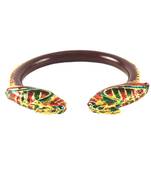 Extra Large Size Brass And Acrylic Bangle Color Maroon