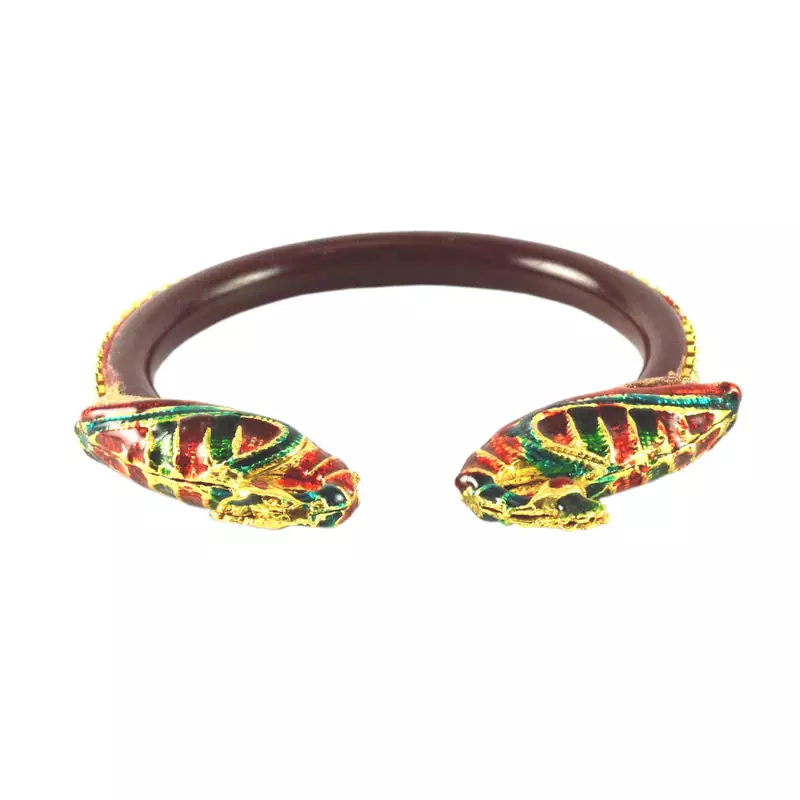 Extra Large Size Brass And Acrylic Bangle Color Maroon