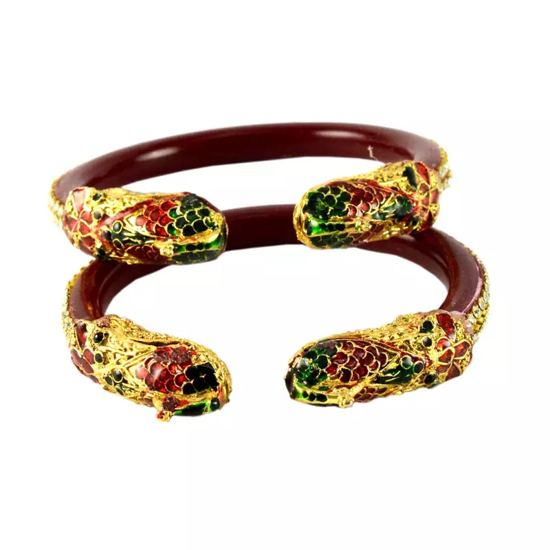 Extra Large Size Brass And Acrylic Bangle Color Maroon